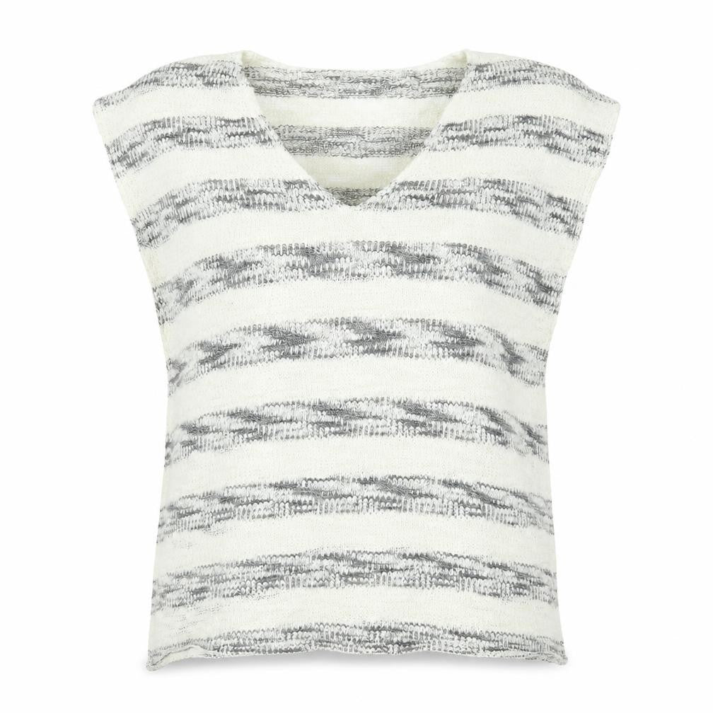 Front view of Zara women’s beige striped jumper, size S