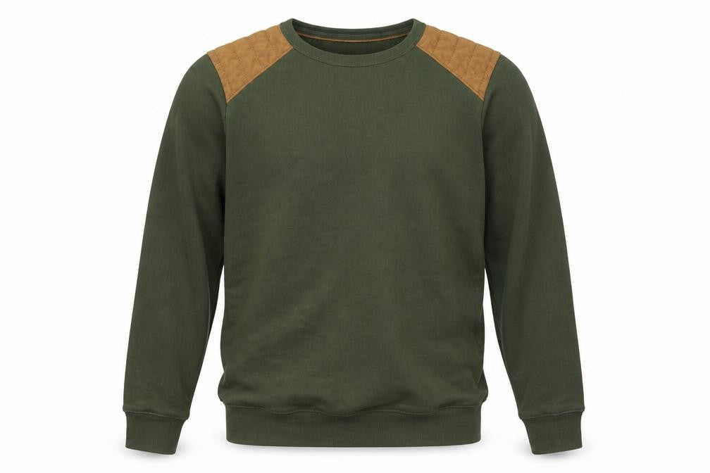 Front view of H&M men’s green jumper, size S