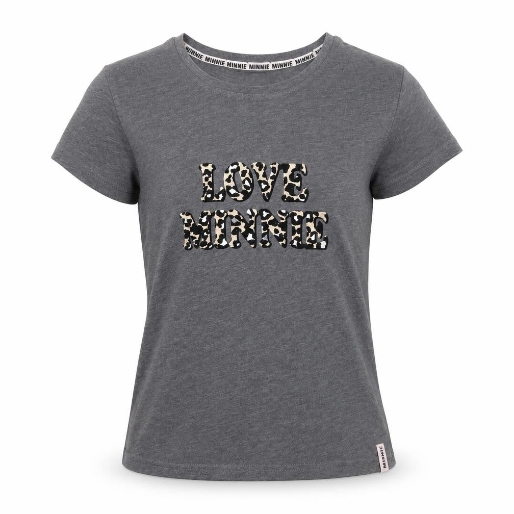 George Womens Grey Animal Print  Basic T-Shirt Size 8  - Love Minnie Disney