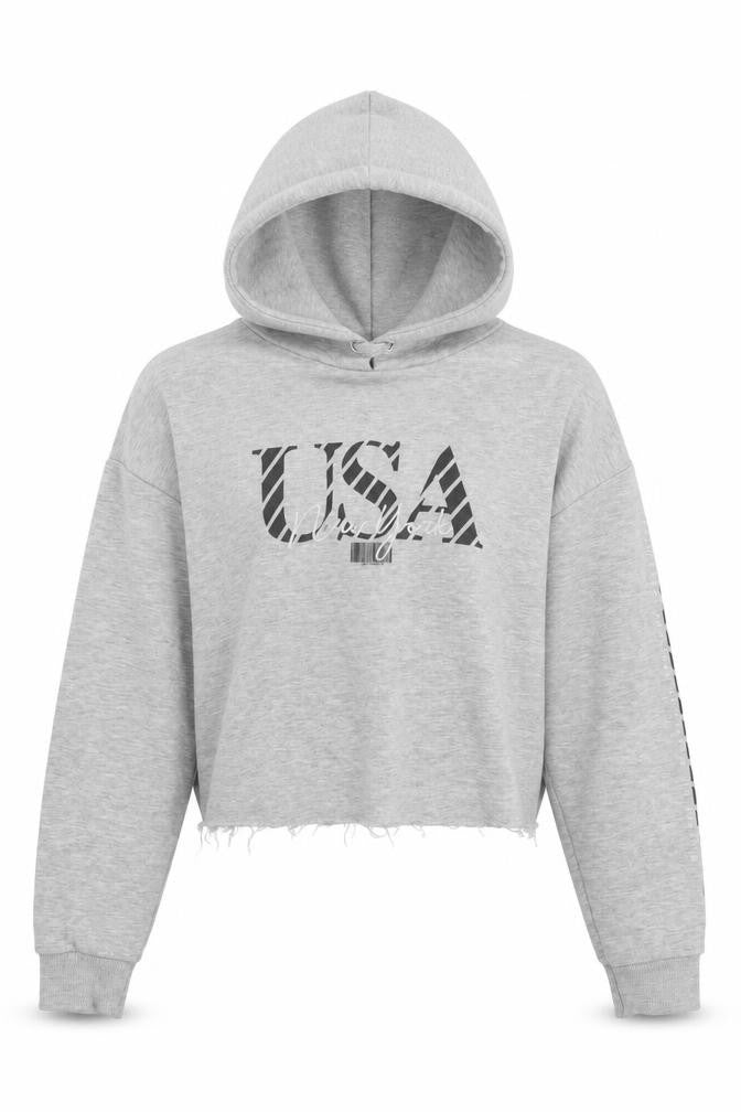 Front view of New Look girls’ grey pullover hoodie, size 12-13, years