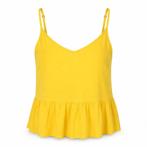 Topshop Womens Yellow   Camisole T-Shirt Size 8  - Cropped