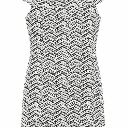 Mango Womens White Herringbone  Bodycon  Size S