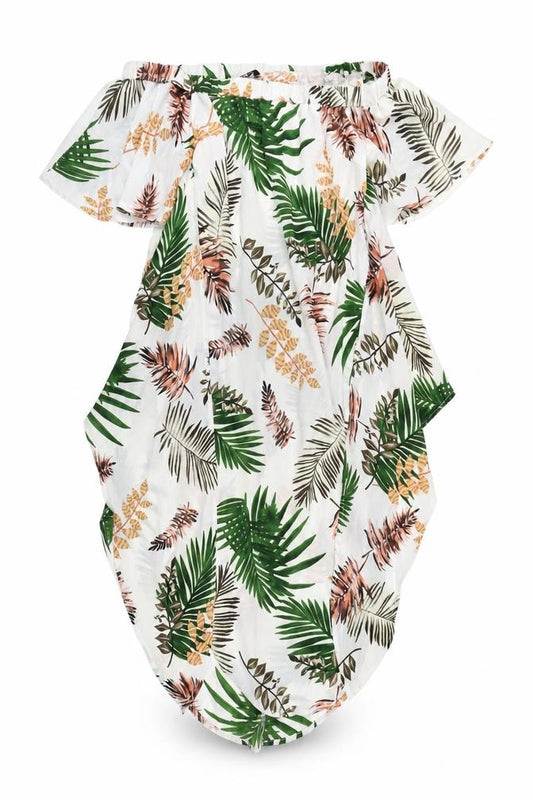 Front view of SHEIN women’s white floral kaftan, size S