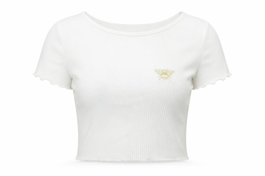 Front view of Primark women’s white pullover sweatshirt, size UK 14