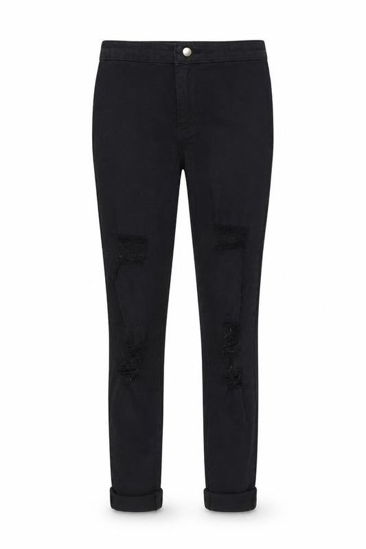 Front view of PRETTYLITTLETHING women’s black denim skinny jeans, size UK 10, 26-inch leg