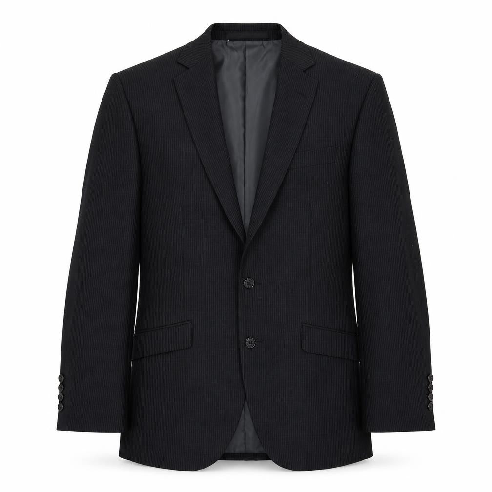Front view of Marks & Spencer men’s grey striped jacket suit jacket, size 38