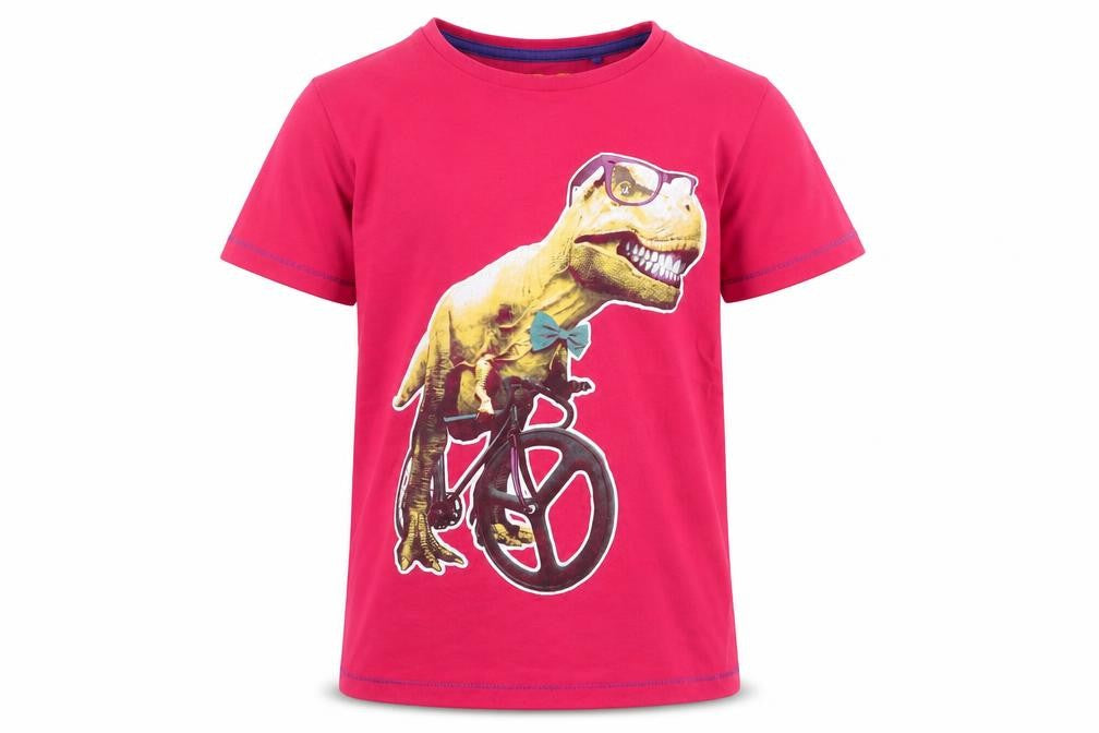 Front view of Tu boys’ red animal print basic t-shirt, size 10, years