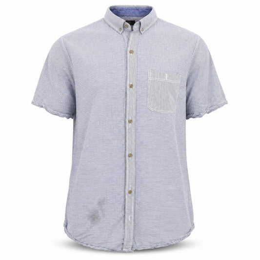 Front view of F&F men’s multicoloured striped button-up, size 2XL
