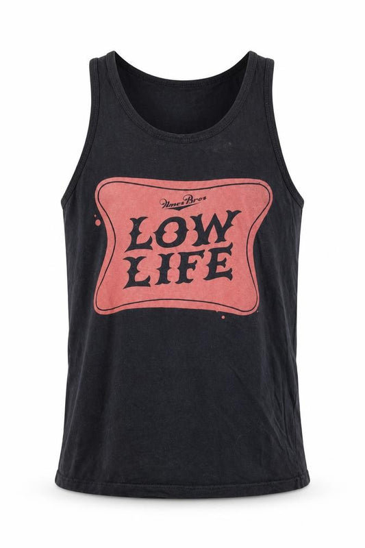 Front view of Ames Bros men’s blue basic tank, size S