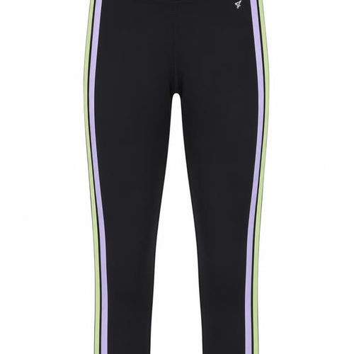 Workout Womens Black Striped Jersey Capri Leggings Size 4 L25 in