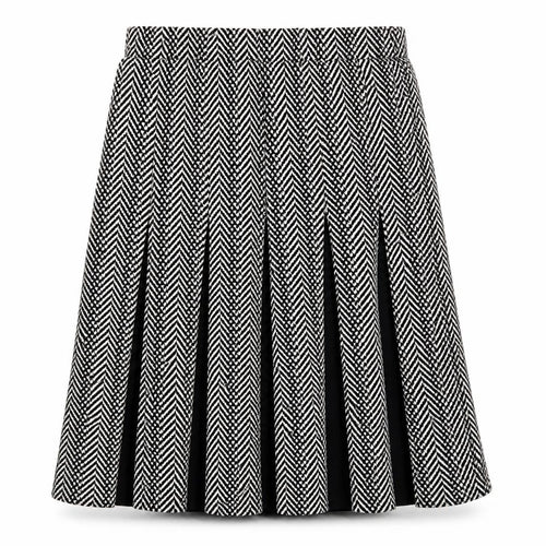 Roz&Ali Womens Black Striped  Skater Skirt Size L