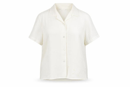 Front view of Atmosphere women’s beige basic button-up, size UK 16