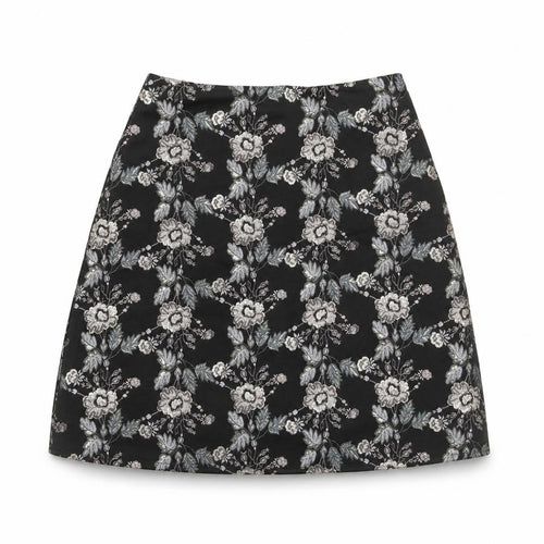 Lipsy Womens Black Floral  A-Line Skirt Size 10