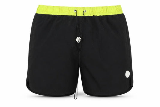 Front view of Native Youth men’s black athletic shorts, size 36, in