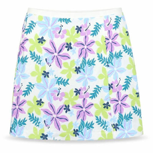 La vie Womens White Floral  A-Line Skirt Size 14