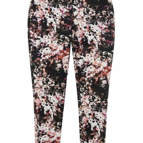 Warehouse Womens Black Floral  Capri Trousers Size 8 L27 in