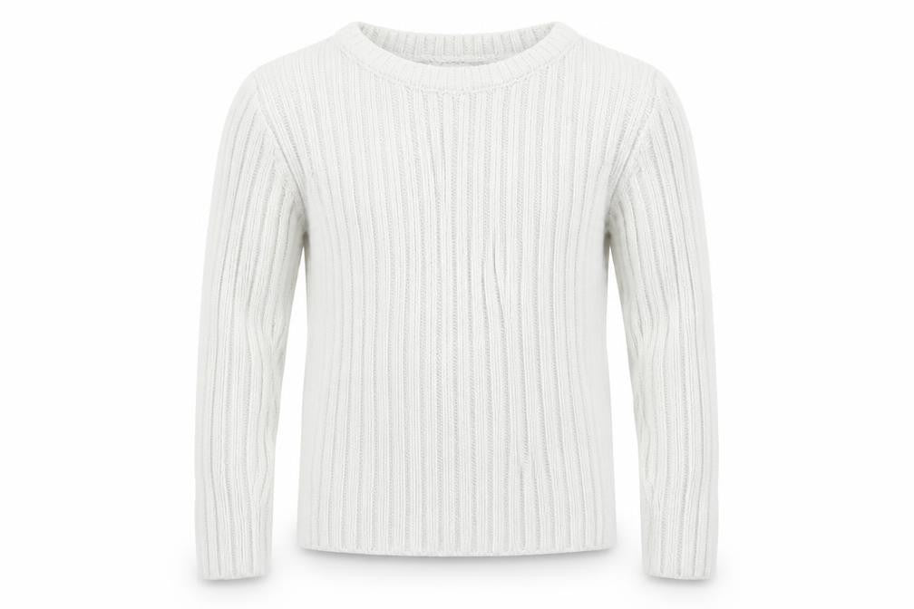 Front view of Aspen boys’ white jumper, size 2, years