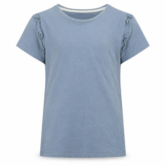 Front view of Lily & Dan girls’ blue basic t-shirt, size 11-12, years