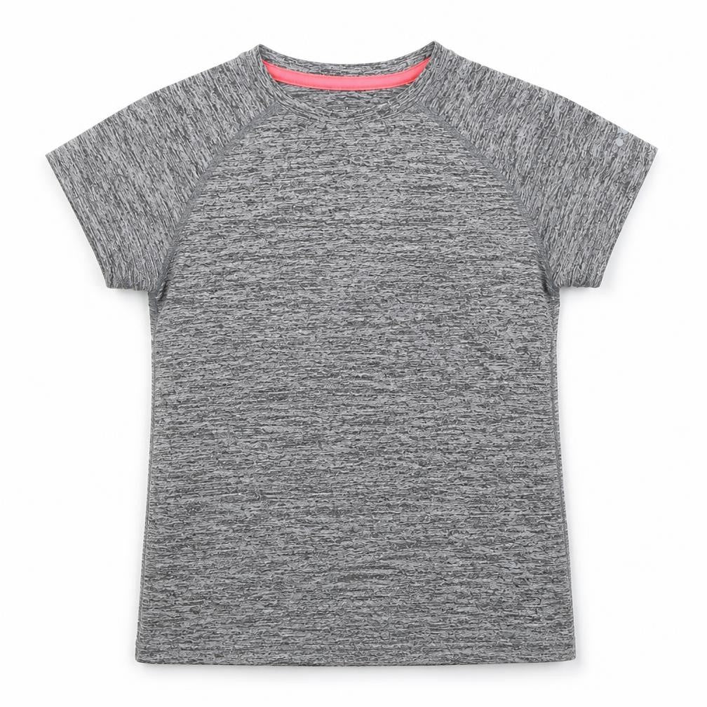 Front view of Matalan girls’ grey basic t-shirt, size 8-9, years