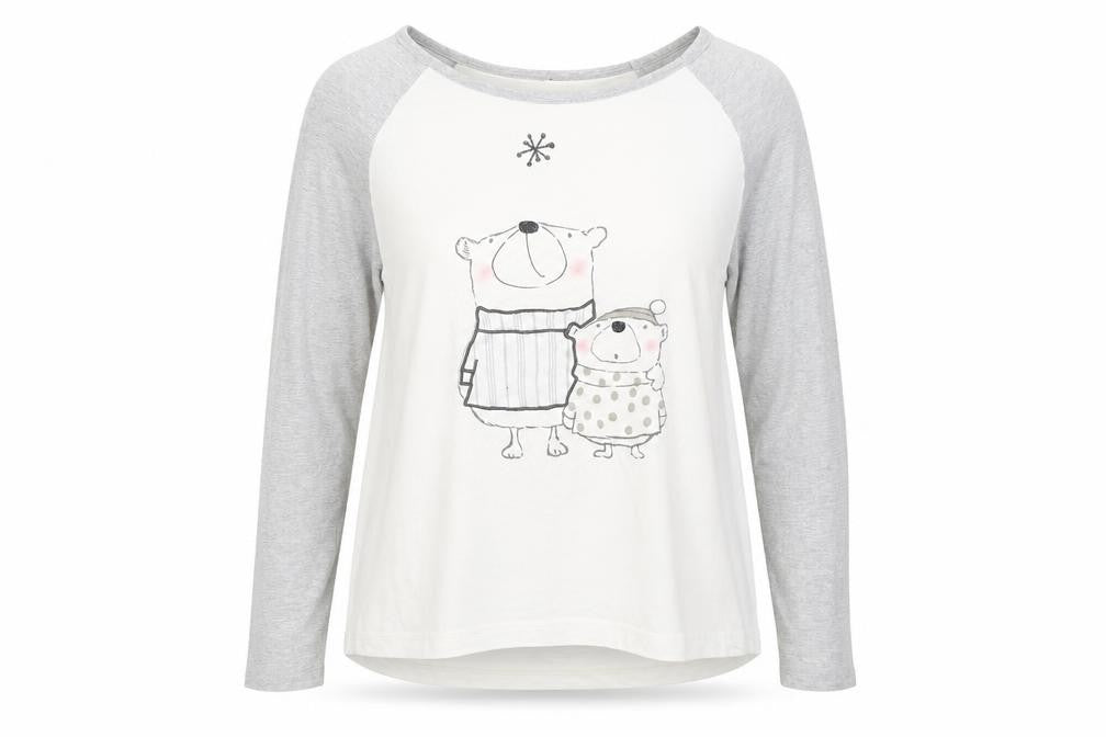 Front view of Dorothy Perkins women’s grey solid top pyjama top, size M
