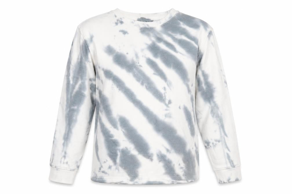 Front view of PRETTYLITTLETHING women’s grey pullover sweatshirt, size S
