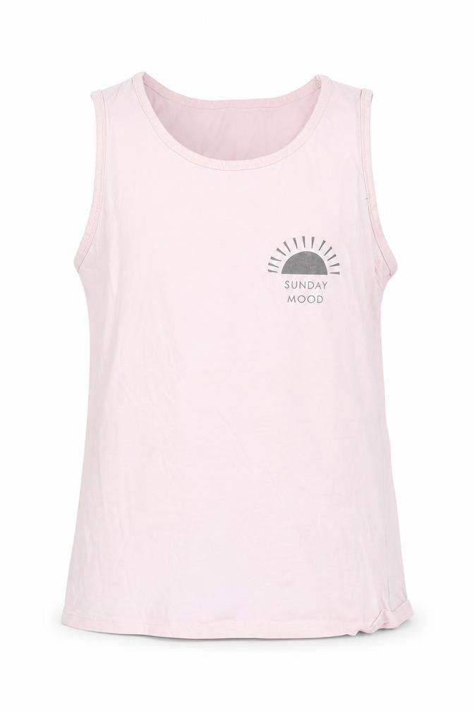 Front view of George girls’ pink basic tank, size 10-11, years