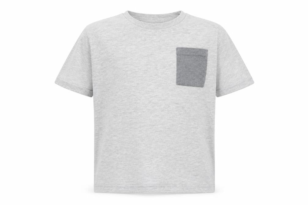 Front view of Primark boys’ grey basic t-shirt, size 9-10, years