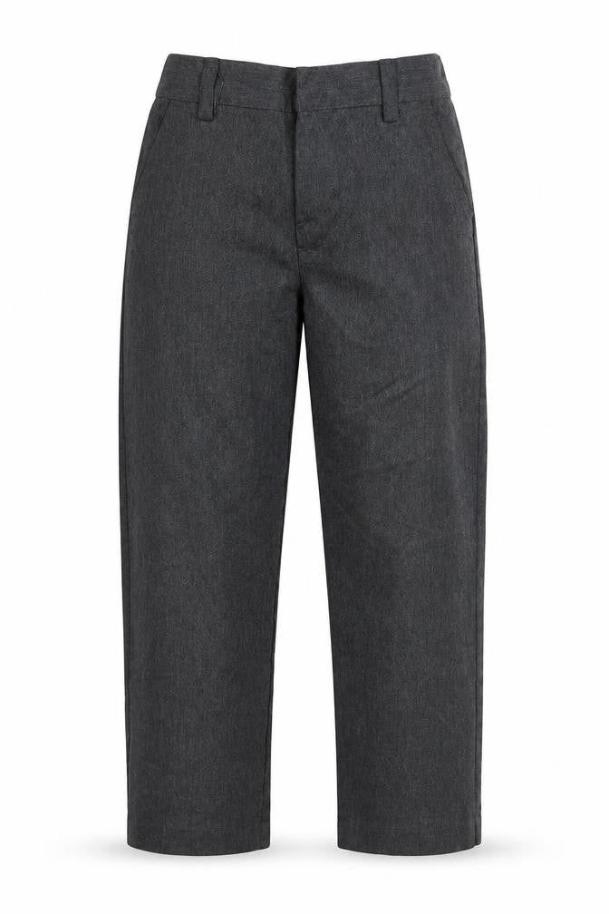 Front view of Next boys’ grey capri trousers, size 8, years