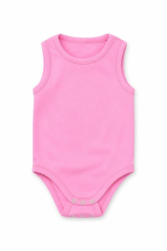 Front view of Matalan girls’ pink babygrow one-piece, size 9-12, months