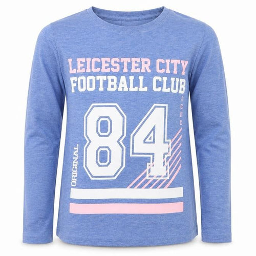leister city Girls Blue   Basic T-Shirt Size 5-6 Years