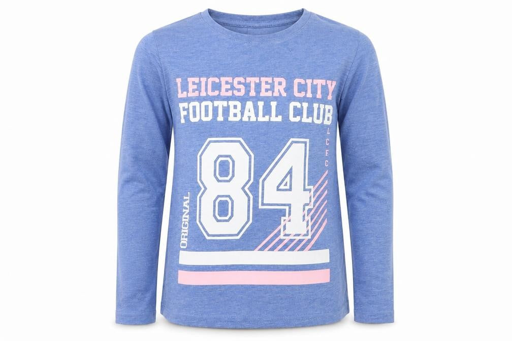 leister city Girls Blue   Basic T-Shirt Size 5-6 Years