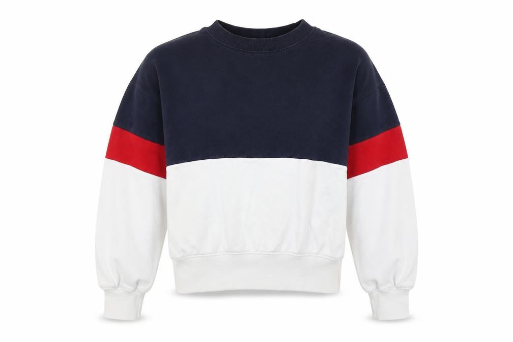 H&M Girls White Striped  Pullover Sweatshirt Size 11-12 Years