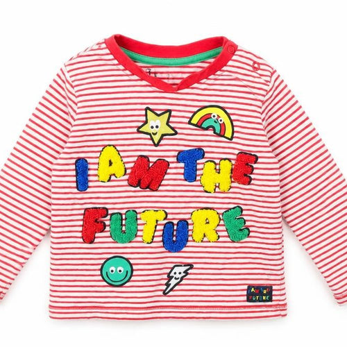 F&F Baby Red Striped  Basic T-Shirt Size 9-12 Months  - I am the Future