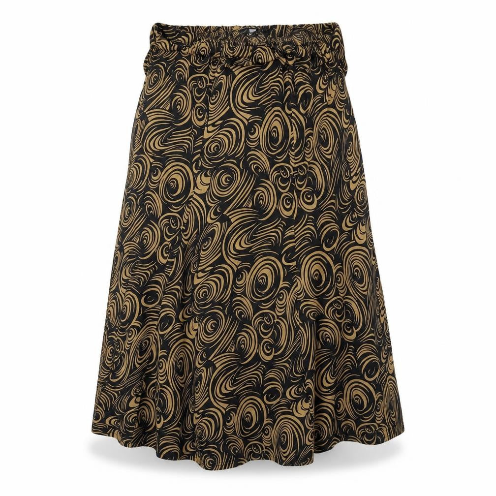 Wardrobe Womens Black Geometric Velour Flare Skirt Size 34 in