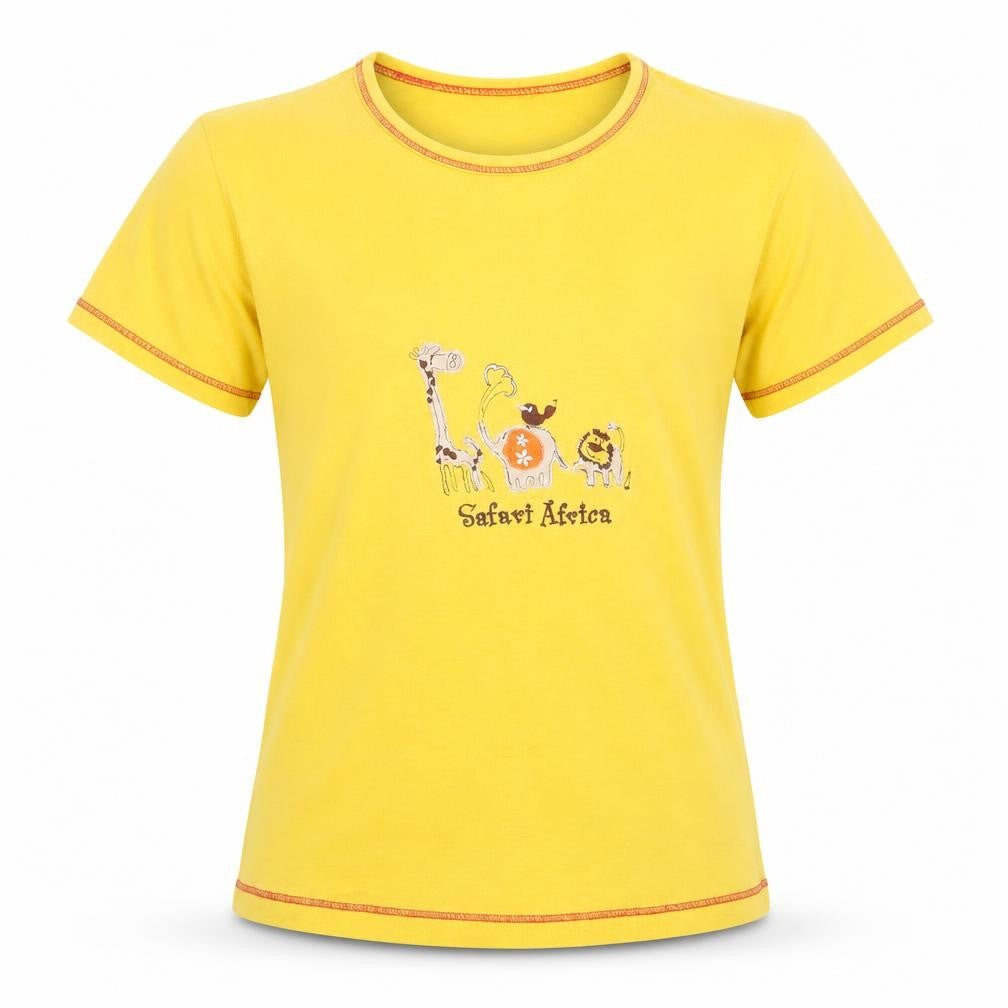 Airbourn Boys Yellow Animal Print  Basic T-Shirt Size 10 Years  - Safari Africa