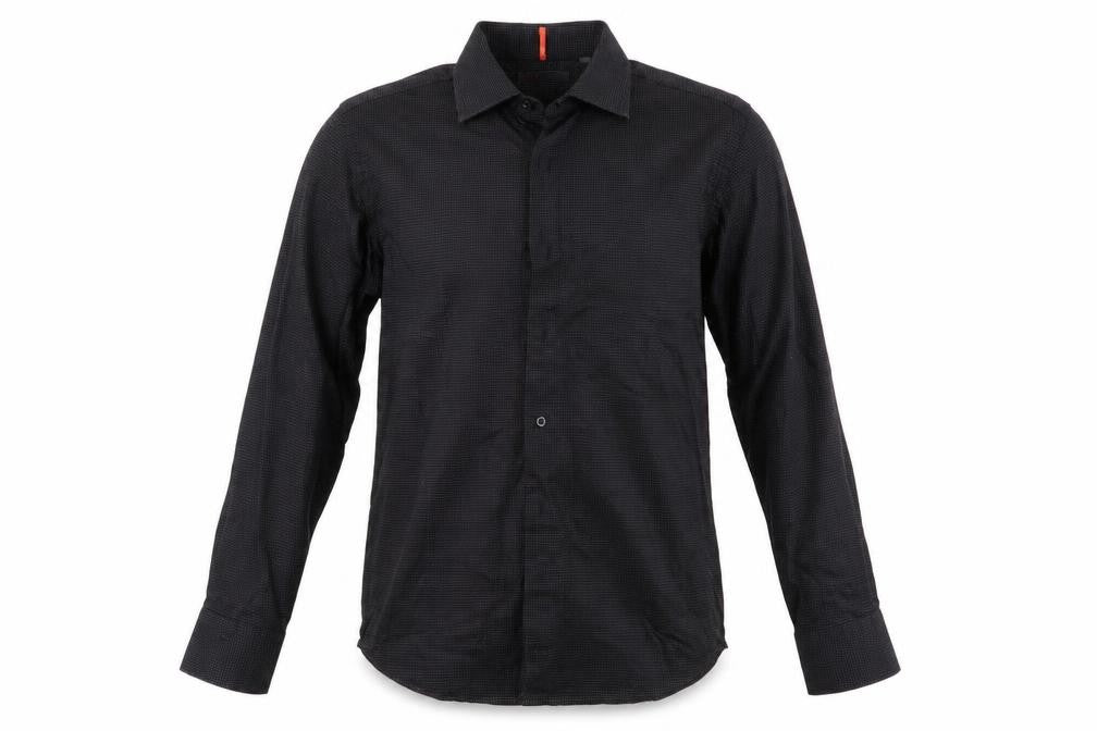 Trait Mens Black Polka Dot   Button-Up Size M