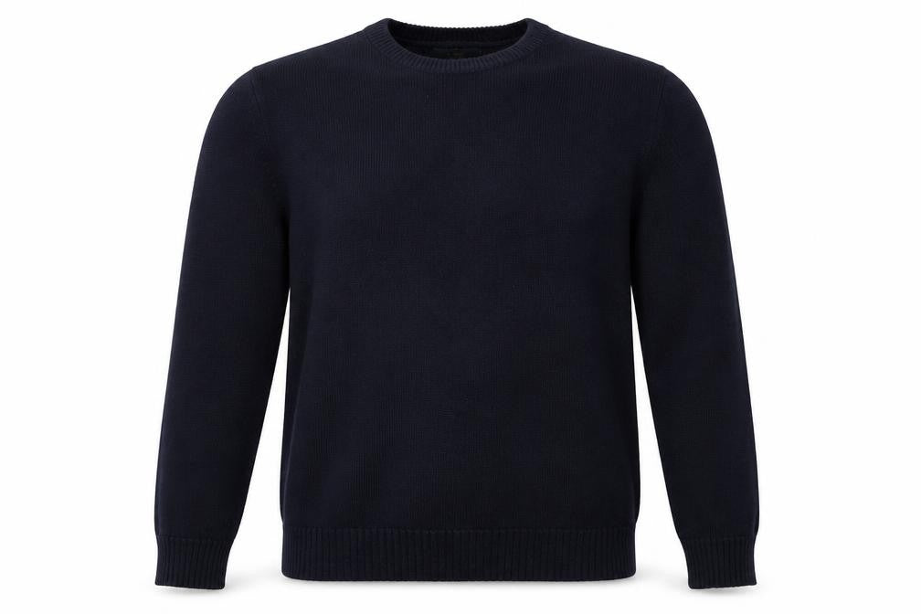 Front view of Matalan men’s blue jumper, size L