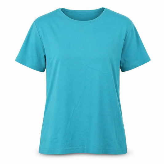 Front view of Maya women’s green basic t-shirt, size XL