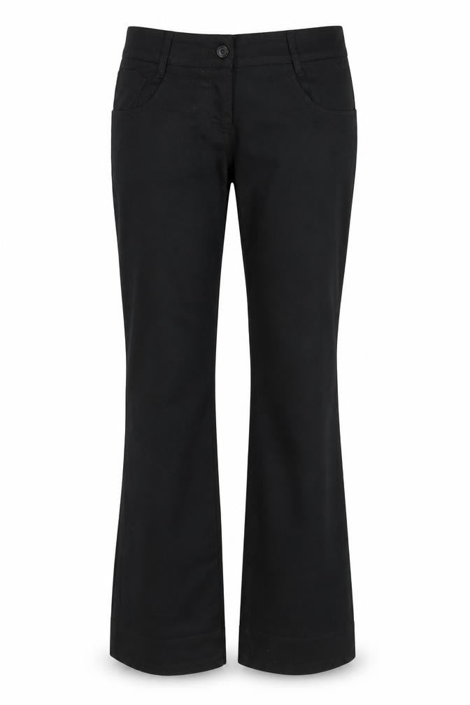 Front view of Flashlights women’s black trousers, size UK 12, 32-inch leg