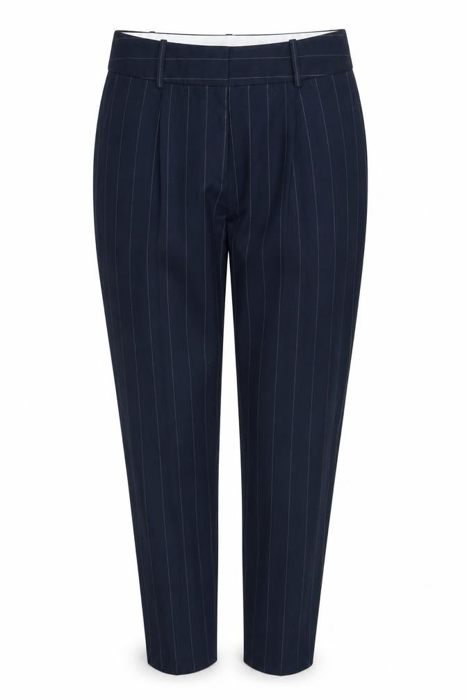M&S Womens Blue Striped  Trousers  Size 12 L24 in