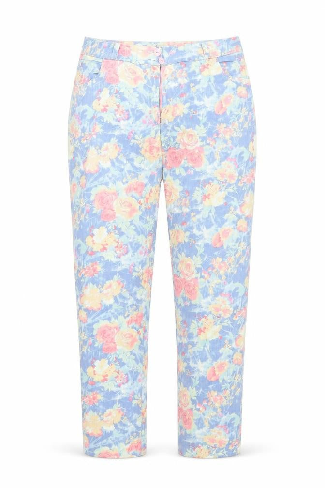 ango Womens Blue Floral  Straight Jeans Size 30 in L26 in