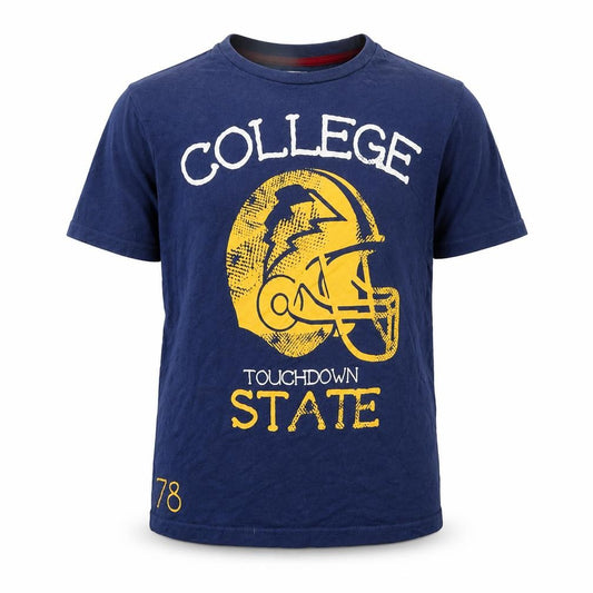 Front view of F&F boys’ blue basic t-shirt, size 9-10, years