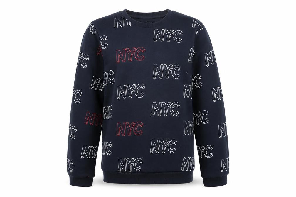 Front view of Primark girls’ blue pullover sweatshirt, size 11-12, years - nyc