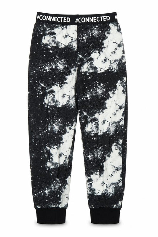 Front view of Next girls’ multicoloured geometric sweatpants, size 9, months
