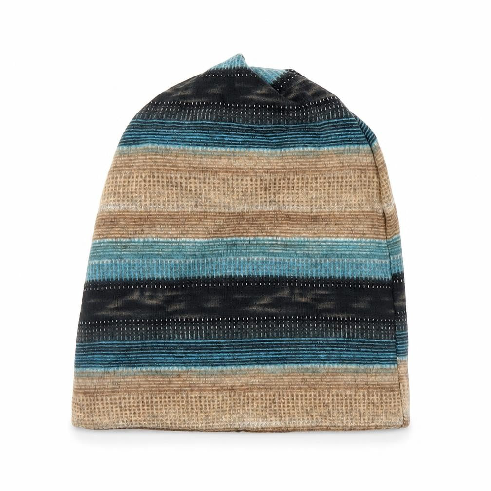 Front view of Preworn unisex multicoloured striped shawl/wrap