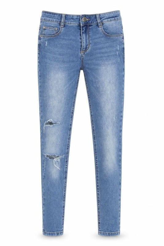 Front view of Cubus men’s black jegging jeans, size M, 27-inch leg