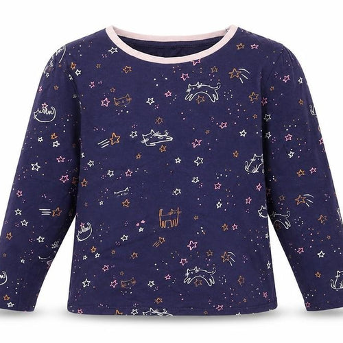 George Girls Blue Solid  Top Pyjama Top Size 8-9 Years  - Stars Star