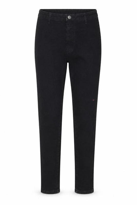 Front view of PRETTYLITTLETHING women’s black denim skinny jeans, size UK 10, 30-inch leg