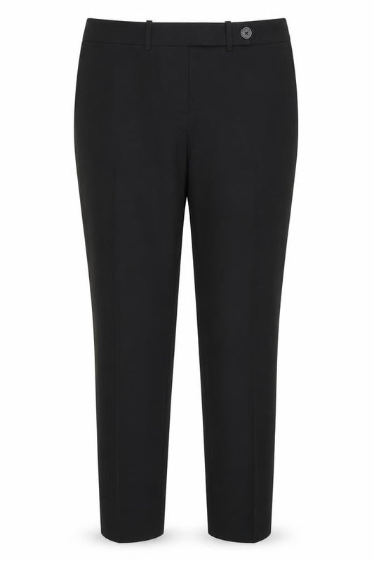 Front view of Next women’s black trousers, size UK 10, 26-inch leg