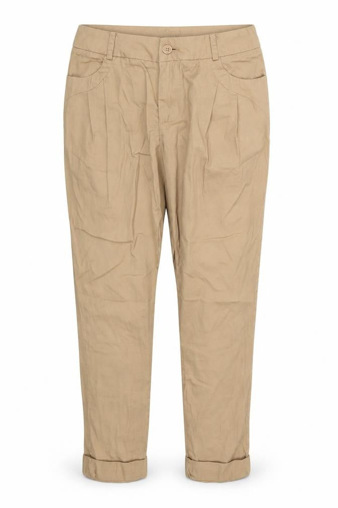 Front view of Blend women’s brown trousers, size UK 10, 26-inch leg
